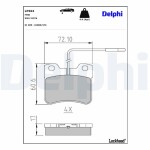 DELPHI Piduriklotsi komplekt,  ketaspidur LP563