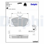 DELPHI Piduriklotsi komplekt,  ketaspidur LP597