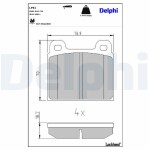 DELPHI Piduriklotsi komplekt,  ketaspidur LP61