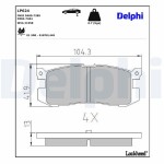 DELPHI Piduriklotsi komplekt,  ketaspidur LP624