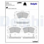 DELPHI Piduriklotsi komplekt,  ketaspidur LP633