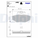 DELPHI Piduriklotsi komplekt,  ketaspidur LP637