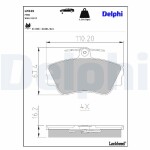 DELPHI  Комплект тормозных колодок, дисковый тормоз LP639
