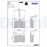 DELPHI Piduriklotsi komplekt,  ketaspidur LP667