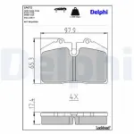 DELPHI Piduriklotsi komplekt,  ketaspidur LP672