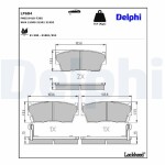 DELPHI Piduriklotsi komplekt,  ketaspidur LP684