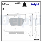 DELPHI Piduriklotsi komplekt,  ketaspidur LP741