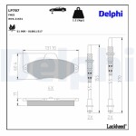 DELPHI Piduriklotsi komplekt,  ketaspidur LP787