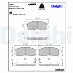 DELPHI Piduriklotsi komplekt,  ketaspidur LP803