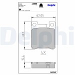 DELPHI  Piduriklotsi komplekt,ketaspidur LP841