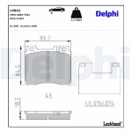 DELPHI Piduriklotsi komplekt,  ketaspidur LP842