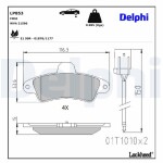 DELPHI Piduriklotsi komplekt,  ketaspidur LP853