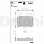 DELPHI Piduriklotsi komplekt,  ketaspidur LP946