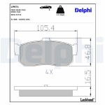 DELPHI Piduriklotsi komplekt,  ketaspidur LP971