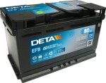 Aku DETA 12V 80Ah/800A START&STOP EFB (R+ standartne terminal) 315x175x190 B13 (efb/käivitusaku)