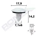 Polstritüübel (rakendus: pagasiruum, poritiib, kogus pakendis: 10 tk) sobib: BMW 5 (E60), 5 (G30, F90), 6 (E63), 6 (E64), 6 (F12), 6 GRAN TURISMO (G32), 7 (E65, E66, E67), 7 (F01, F02, F03 07.01-
