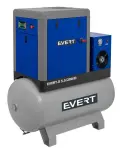 Kompressor kruvikompressor EVERT seeria X, 5,5 kW 400V 10 bar, tõhusus: 690i/min, paak: 200L, kuivati