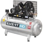 kolbkompressor EVERT seeria HD, 4 kW 400V 15 bar, jõudlus: 580l/min., mahutavus paagile: 270L, arv kolvid: 2tk. (mahuti tsingitud)