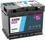 EXIDE  Käivitusaku AGM 12V 62Ah 680A EK620