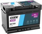 EXIDE  Käivitusaku AGM 12V 72Ah 760A EK720