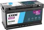 EXIDE  Käivitusaku AGM 12V 96Ah 850A EK960