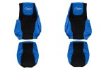 Seat covers (синий, eco-leather quilted, driver’s seat belt assembled in the seat; passenger’s seat belt assembled in the seat; мест with integrated headrests) fits: DAF XF II, XG, XG+ 06.21-