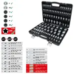 1/4"+3/8"+1/2" torx padrunvõtmete komplekt, 101 osa