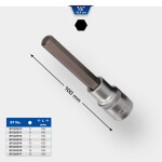 1/2" padrunotsak, sisekuuskant, 100 mm pikk, 5 mm