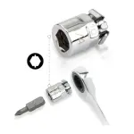 Adapter (kruvikeeraja otsik / kruvikeeraja): 1/4" HEX / nelinurk -> 10 mm, pikkus. 27,5 mm (kruvikeeraja otsik hoidja)