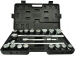 padrunite komplekt 21 tükki 3/4" 12-nurkne 19-50mm / must korpus/(2)