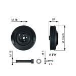 GATES Väntvõlli rihmaratas DriveAlign™ TVD1033A