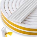 akna- ja uksetihend epdm e-profiil 9x4mm valge 150m keltin