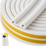 akna- ja uksetihend epdm p-profiil 9x5.5mm valge 100m keltin