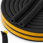 akna- ja uksetihend epdm p-profiil 9x5.5mm must 100m keltin