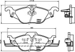 HELLA Piduriklotsi komplekt,  ketaspidur 8DB 355 008-571