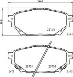 HELLA Piduriklotsi komplekt,  ketaspidur 8DB 355 039-471