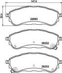 HELLA Комплект тормозных колодок,  дисковый тормоз 8DB 355 040-751