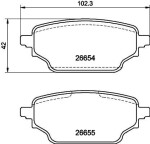 HELLA Piduriklotsi komplekt,  ketaspidur 8DB 355 046-001