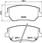 HELLA Piduriklotsi komplekt,  ketaspidur 8DB 355 046-181