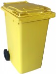 kaanega prügikonteiner/prügikast ratastel 240l pakend. kollane 74x58x103cm jnk