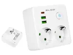Jaotur 2x230V pesa + 2 USB + USB-C valge Blow