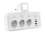 Jaotur 3pesaga + 2xUSB + 2xUSB-C PIR-lambiga PS380 Blow
