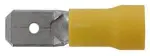 Juhtmeotsik kollane 6,3 x 0,8 mm, Müügipakend 100 tk lapik