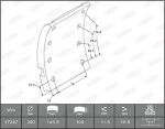 BERAL KBL17347.0-1561 / drum brake pad cover (300x100. standard) fits: daf xf 95, gigant protec 06.99-