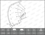 BERAL KBL17351.0-1561 / drum brake pad cover rear (300x122. standard) fits: mercedes t2/ln1 04.86-12.94