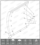 BERAL KBL19191.0-1541 / drum brake pad cover rear (420x180. standard) fits: saf krs, rbm, rlbm, rlsm, rsm, rzm, skrls, skrlz, skrs, skrz, skzrlz, wrzm, bpw eh