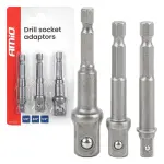 Kruvikeeraja adapterite komplekt 3-osa 1/4" 3/8" 1/2" Amio