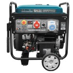 Elektrigeneraator mootori tüüp: Bensiin 230/400V, mootori võimsus 22 HJ, maksimaalne võimsus: 11,5/12,5kW, nimivool: 22/48A, padrunid: 1x32A (400V), 1x63A (230V); algus: elektriline