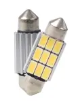 лампа LED, 2шт., C5W, 12V, max. 2,8W, Цвет светлый белый теплый, max. 5000K, цоколь SV8,5, не подходит для использования на дорогах общего пользования, транспортных средств canbus системой