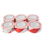 teip hoiatus, 6tk., valge/punane, pikkus.=25m, lai.=48mm